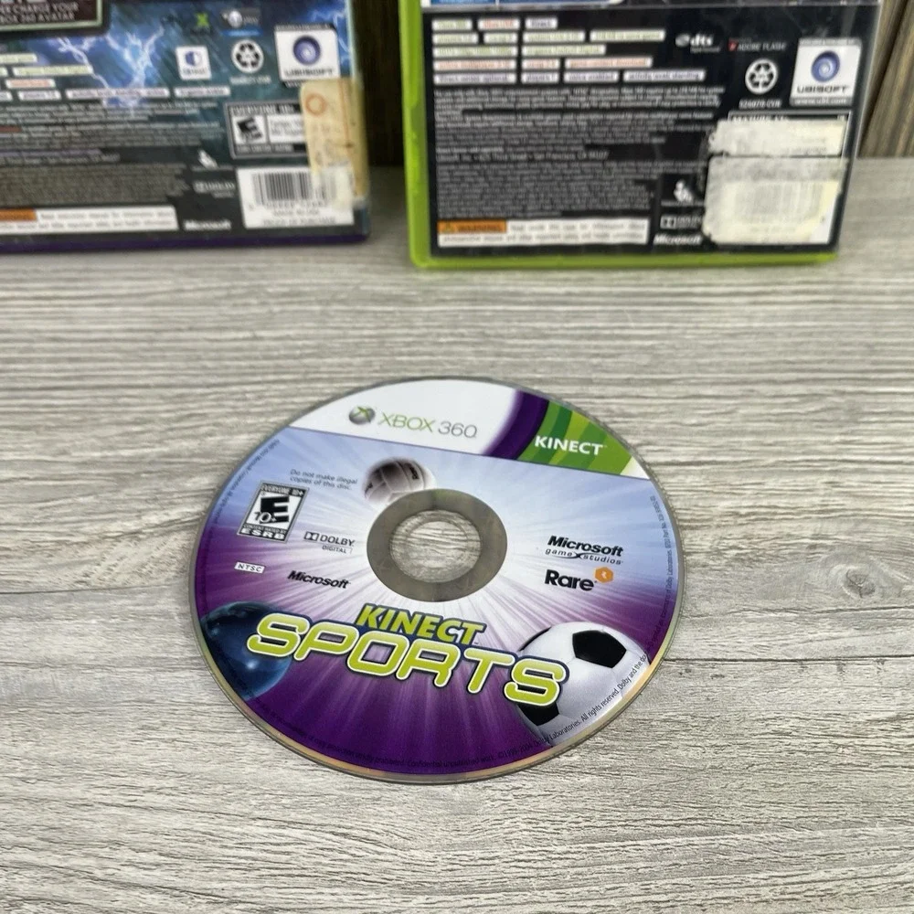 Lot of 3 Microsoft Xbox 360 Kinect Games, Tom Clancy's, Power Up Heroes